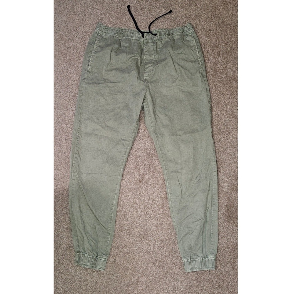 American Eagle Outfitters Mens Olive Green Jogger Pants Elastic Waist Size M